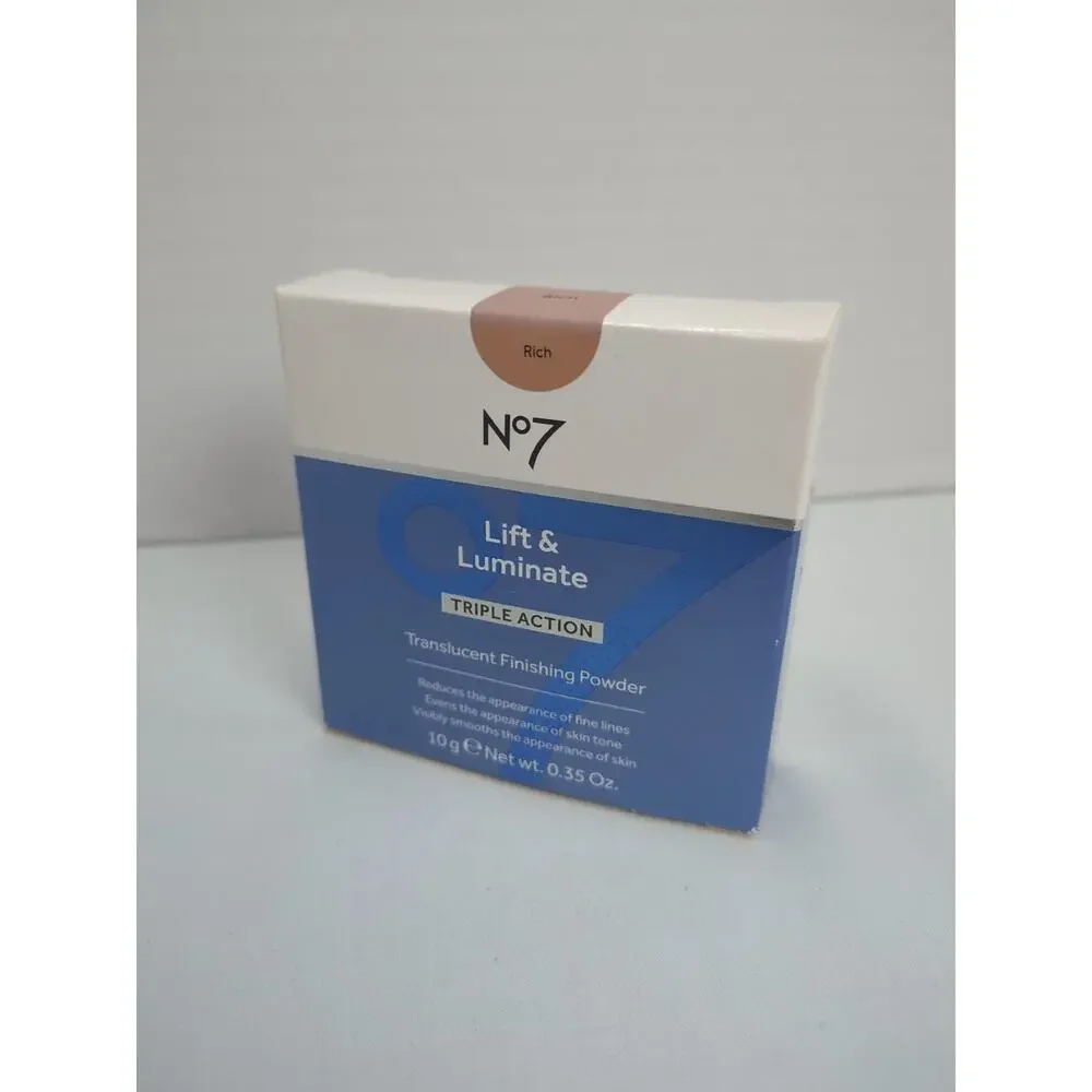 No7 Lift & Luminate Triple Action Translucent‎ Finishing Powder RICH .35 oz New